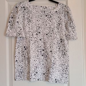 NWT LOFT Navy Stars w/ white t-shirt, M
